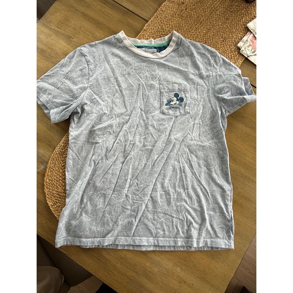 Disney Parks Disneyland Resort Mickey Mouse Floral Pocket T-Shirt Mens Medium